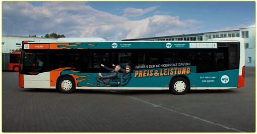 KWS Buswerbung Ganzgestaltung WGV Ludwigsburg